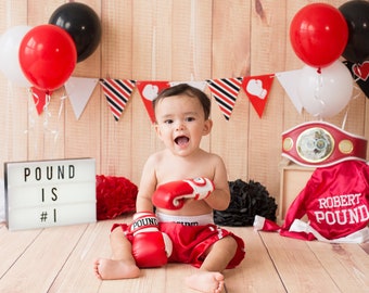 First Birthday Baby Boxing Champion Set - Knockout Celebration!