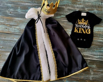 Baby King capeT-shirt and crown set