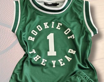 Special Order Rookie of the Year Kids Basketball Set: Personalized Jersey, Shorts, Ball, and Accessories