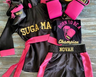 Tiny Champ's First Birthday Boxing Set: Personalized Knockout Celebration!