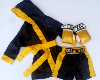 Ropa Ropa para niño Conjuntos Puerto Rico Baby boxing set ROBE Personalizado+shorts guantes personalizados y ponibles 