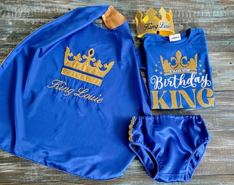 King first birthday set, king cape, kids cape