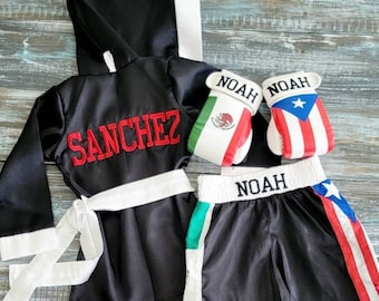 Mexico/Puerto Rico Baby Boxing Set: Gloves, Shorts and Gloves