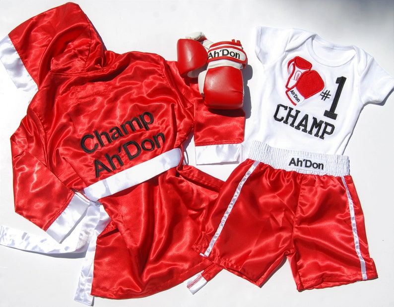 Baby boxing set ROBE Personalizedshorts personalized and Etsy
