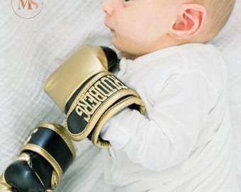 Personalized Baby Boxing Gloves with Embroidered Name | Wearable Infant & Toddler Keepsake for Boys or Girls