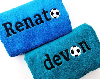 Score Big with Personalized Soccer Towels: Kids' Large Bath Towel with Custom Name/Monogram – A Winning Touch!