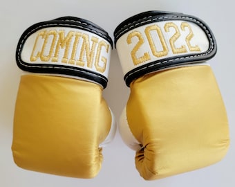 Announce Your Little Champion with Personalized Baby Boxing Gloves – Custom Embroidered Newborn Keepsake