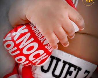 Personalized Newborn Boxing Set: Mini Gloves and Shorts