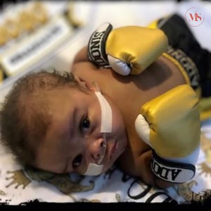 NICU Warrior Baby Boxing Gloves – Personalized for Preemie or Newborn | Embroidered Name Keepsake
