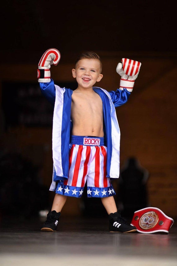 Ensemble de boxe Kids Rocky Gants et shorts personnalisés 