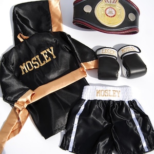 Ultimate Baby Boxing Set: Personalized Robe, Shorts, and Wearable Gloves!