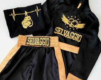 Youth Boxing Attire: Robe, Shorts, and Shirt (Gloves Not Included)