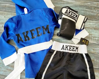 Personalized Baby Boxing Set: Robe, Shorts, and Gloves