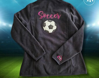 Custom Adult Soccer Fleece Jacket with Personalized Name