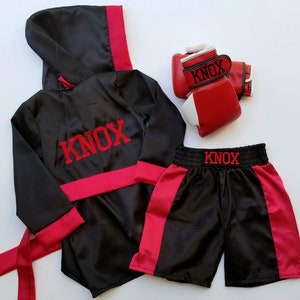 Dynamic Black & Red Boxing Special Set with Golden Personalization