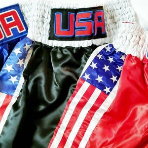 USA-Themed Boxing Trunks for Youth & Adults (Gloves Not Included)