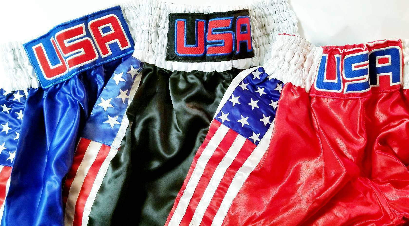 USA Flag Boxing Shorts, Professional Boxing Shorts, USA Boxing Training  Shorts, Athletic Fitness, Boxing MMA, Martial Art Grappling Sports 