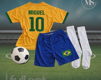 Personalized Kids Soccer Jersey | World Cup Inspired Football Kit | Custom Name & Number | Baby and Toddler Soccer Outfit | Team Colors Set