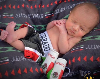 Personalized Baby Newborn Boxing Mini Gloves and Shorts Set