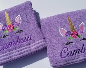 Unicorn Personalized Kids Towel