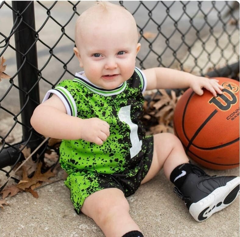 MelissasStitches Personalized Kids Basketball: Jersey and Shorts Set
