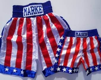 A Knockout Pair: Father and Child Matching Boxing Shorts