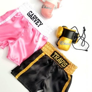 LIMITED-TIME SALE Adorable Baby Boxing Set for First Pictures: Personalized Shorts and Mini Gloves image 4