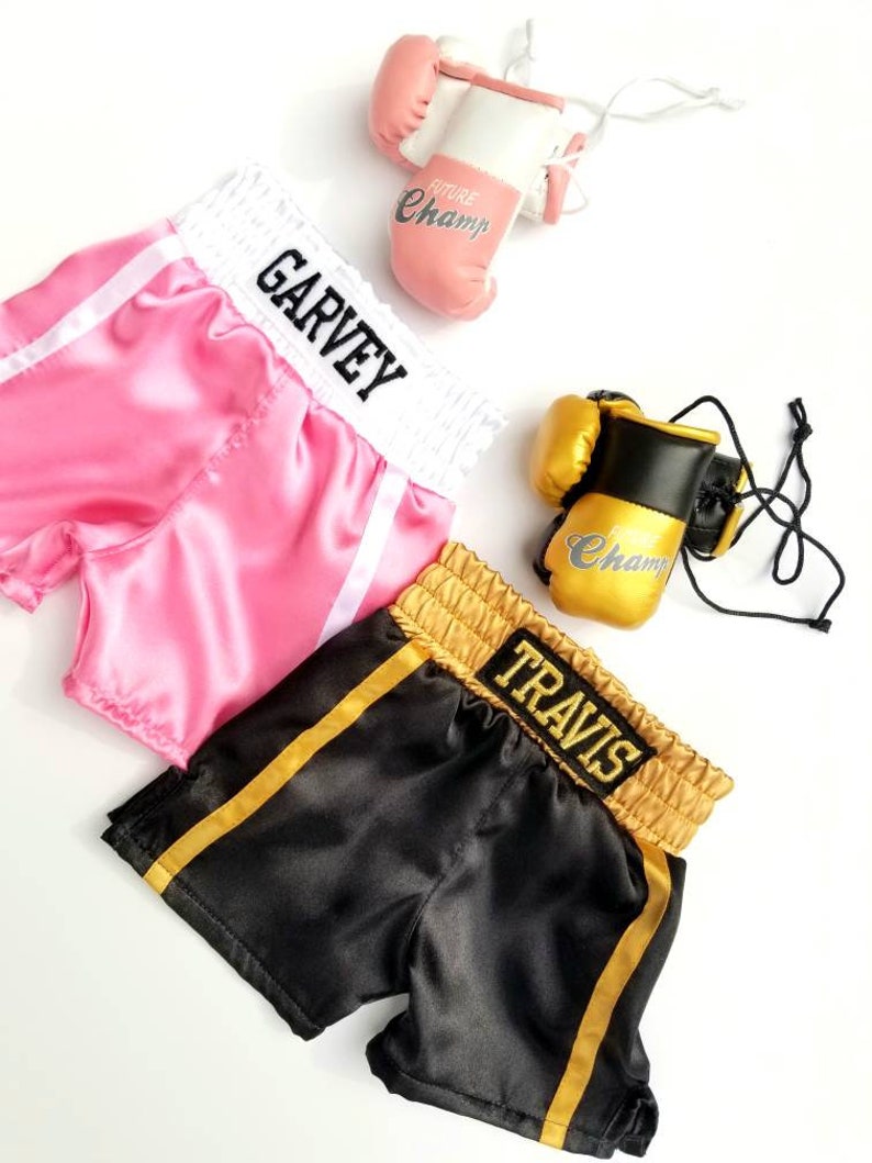 LIMITED-TIME SALE Adorable Baby Boxing Set for First Pictures: Personalized Shorts and Mini Gloves image 4