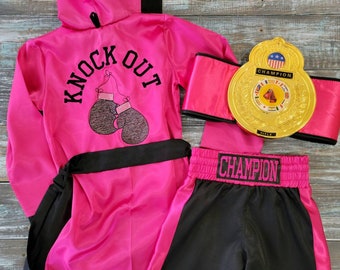 Girls Youth Boxing Set, Girls Boxing Robe, Boxing Robes for youth, Boxing set kids