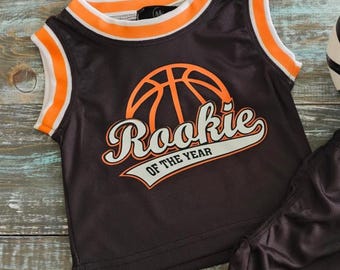 Personalized Rookie of the Year Kids Basketball Set: Jersey, Shorts, Ball, and Accessories