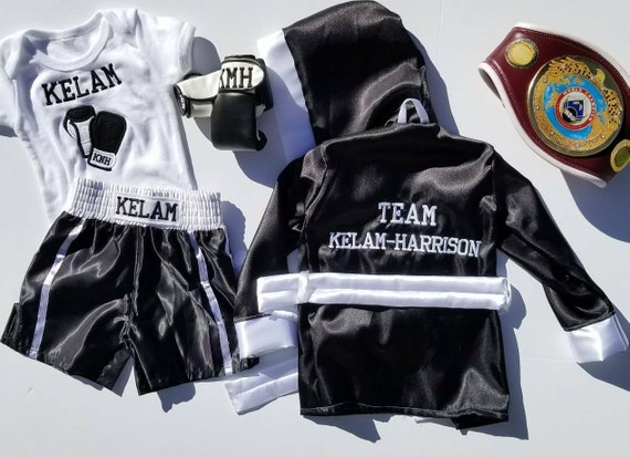 Ensemble Boxe Garçon T-Shirt + Short Muay Thai MMA Kick Boxing – 5 à 16 Ans – Tissu Respirant Et Élastique