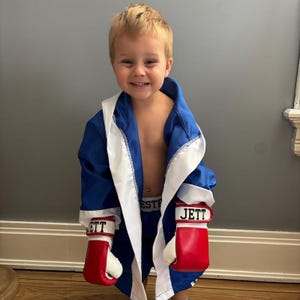 Rocky Balboa Baby Boxing Set Halloween | Personalized Robe, Shorts & Gloves | Toddler Boxer Outfit USA Costume