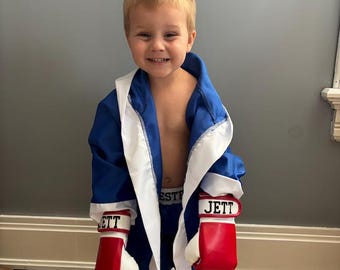 Rocky Balboa Baby Boxing Set Halloween | Personalized Robe, Shorts & Gloves | Individual Pieces or Combo | Toddler Boxer Outfit USA Costume