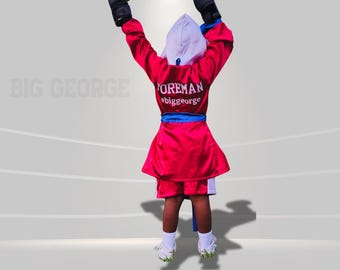 Personalized Baby & Kids Boxing Legends Set "George Foreman" Edition – Knockout Halloween Costume with Custom Robe and Shorts