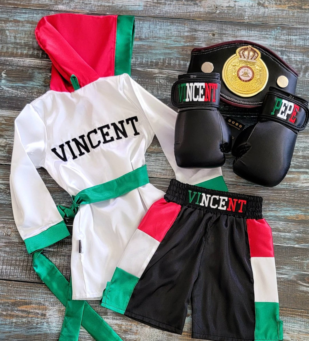 Adult and Youth Boxing Robe, Shorts and Gloves, Fighter Set Etsy