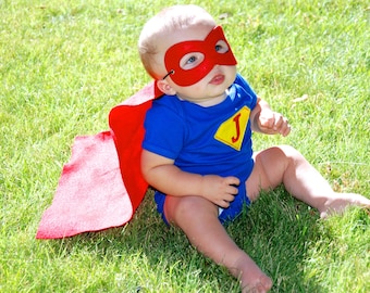 Baby super hero outfit/ Baby super hero cape/ Baby photo prop/Baby girl super hero set, baby first birthday outfit, baby costume