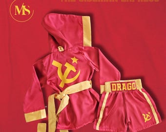 Personalized Baby & Kids Boxing Legends Set "Ivan Drago" Edition – Knockout Halloween Costume with Custom Robe and Shorts
