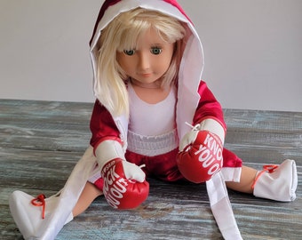 16" and 18" Doll Boxing Set with Personalized Robe, Shorts, and Mini Gloves