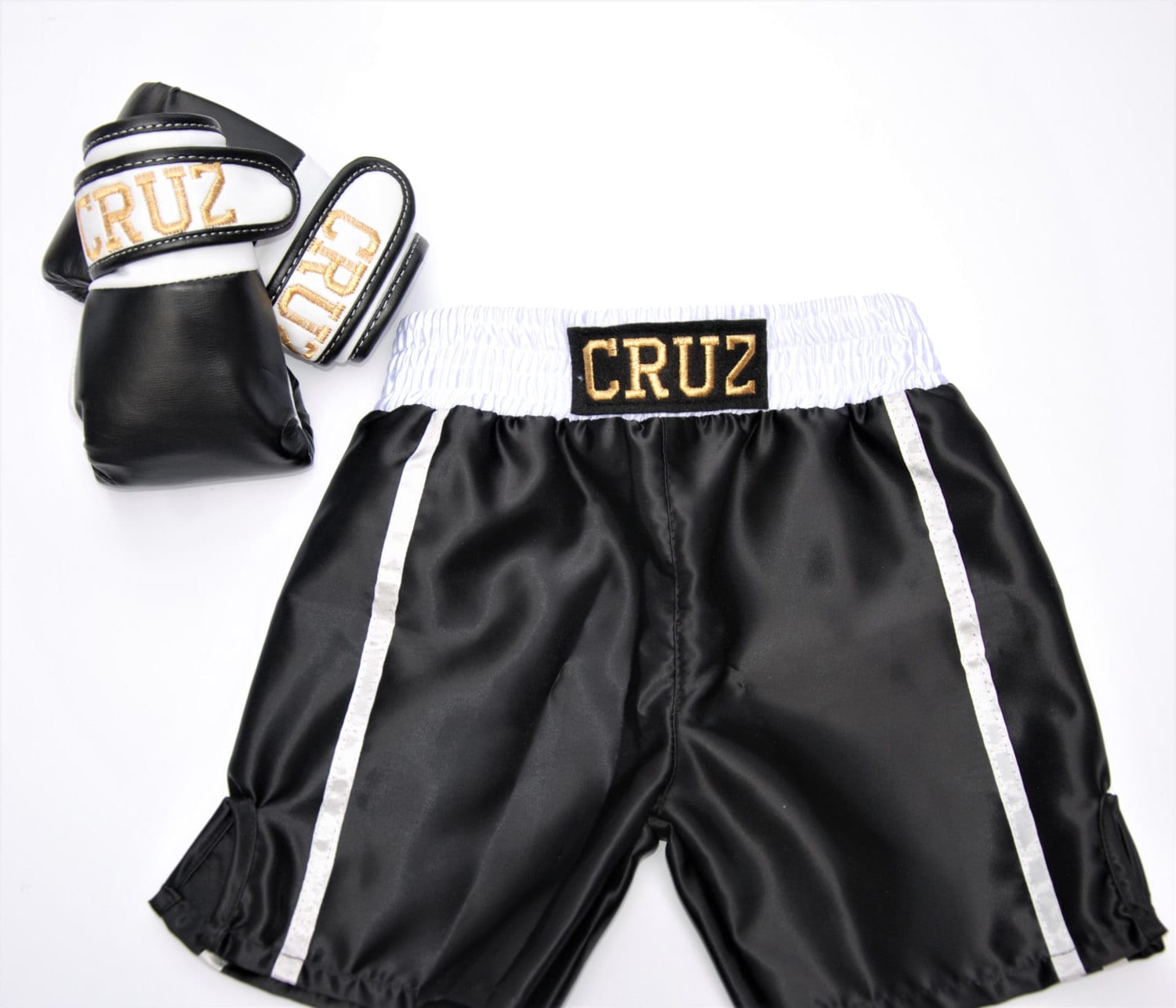 Custom Boxing Robe + Kids Muay Thai Shorts : Navy Lai Thai