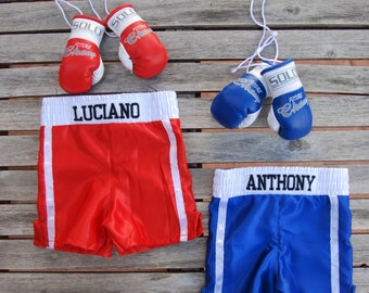 Personalized Twins Boxing Set: Prop Gloves and Shorts for Dynamic Duos