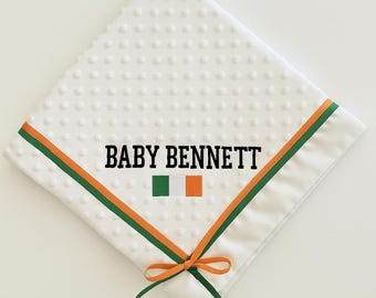 Personalized Baby Blanket with Embroidered Name – Minky and Satin Custom Blanket