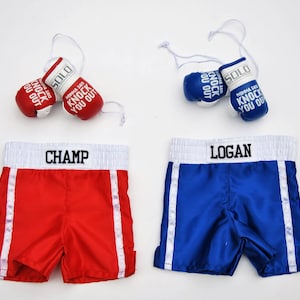 LIMITED-TIME SALE Adorable Baby Boxing Set for First Pictures: Personalized Shorts and Mini Gloves image 2