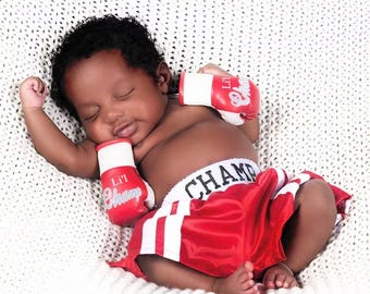 Mega Newborn Boxing Set Sale! Mini Gloves and Shorts Personalized to Perfection!