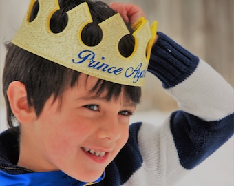 Personalized King Crown/ Knight crown/Prince crown/ Felt crown