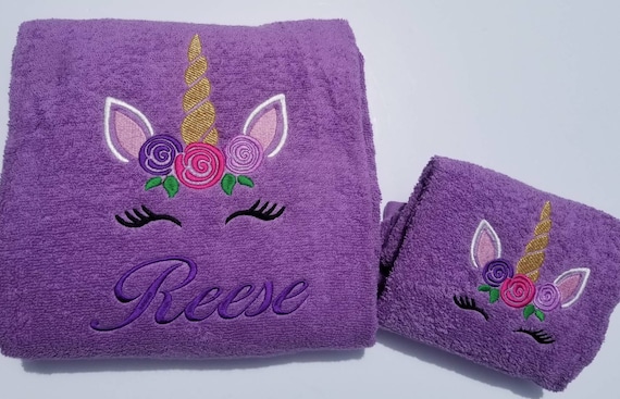 unicorn towel set
