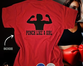 Unleash Your Power: Punch Like a Girl Themed T-shirt!