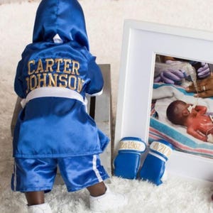 Baby Boxing Outfit – Personalized Robe, Shorts & Gloves for First Birthday
