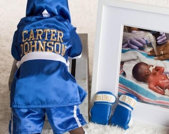 Baby Boxing Outfit – Personalized Robe, Shorts & Gloves for First Birthday
