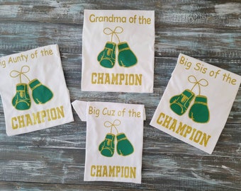 Grandma of the Champion Tshirt/Mom Boxing Tee/ Mom of the Champion Boxing Tee/Tee ONLY