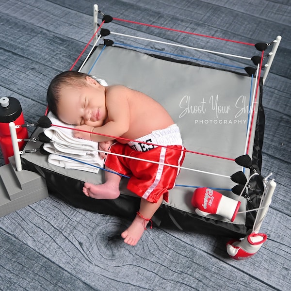 LIMITED-TIME SALE! Adorable Baby Boxing Set for First Pictures: Personalized Shorts and Mini Gloves